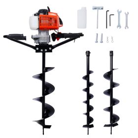 2.7HP Post Hole Digger 63cc two person handle Gas-Powered 2-Stroke Auger Digging Drill Shaft Size 3/4" (Machine Only)EPA COMPLAINT With L4"+L6"+L8" DR
