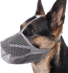 Dog Muzzle, Soft Mesh Covered Muzzles for Small Medium Large Dogs (Color: grey, size: L)