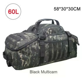 40L 60L 80L Sport Travel Bag Molle Tactical Backpack Gym Fitness Bag Large Duffle Bags for Camping Hunting Fishing (Color: 60L Black Camo)