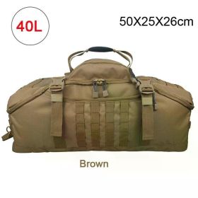 40L 60L 80L Sport Travel Bag Molle Tactical Backpack Gym Fitness Bag Large Duffle Bags for Camping Hunting Fishing (Color: 40L Brown)
