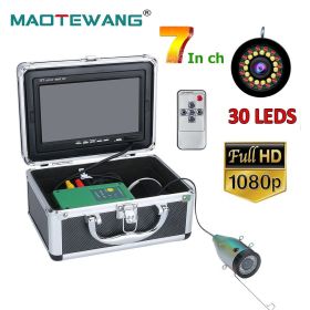 15M/30M Underwater Fishing Camera With 7inch 15pcs White LEDs +15pcs Infrared Lamp HD1080P Camera Fishfinder For Ice Sea Fishing (Color: 15m No DVR)