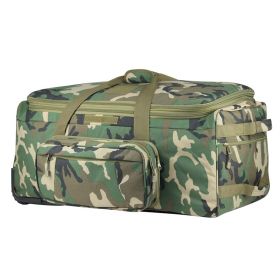 124L Large Capacity Tactical Duffel Bag Rolling Luggage for Heavy-Duty Camping Hiking Luggage Travel Suitcase (Color: Woodland)