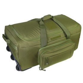 124L Large Capacity Tactical Duffel Bag Rolling Luggage for Heavy-Duty Camping Hiking Luggage Travel Suitcase (Color: Green)