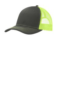 Port Authority Snapback Trucker Cap C112 (Color: Grey Steel/ Neon Yellow)